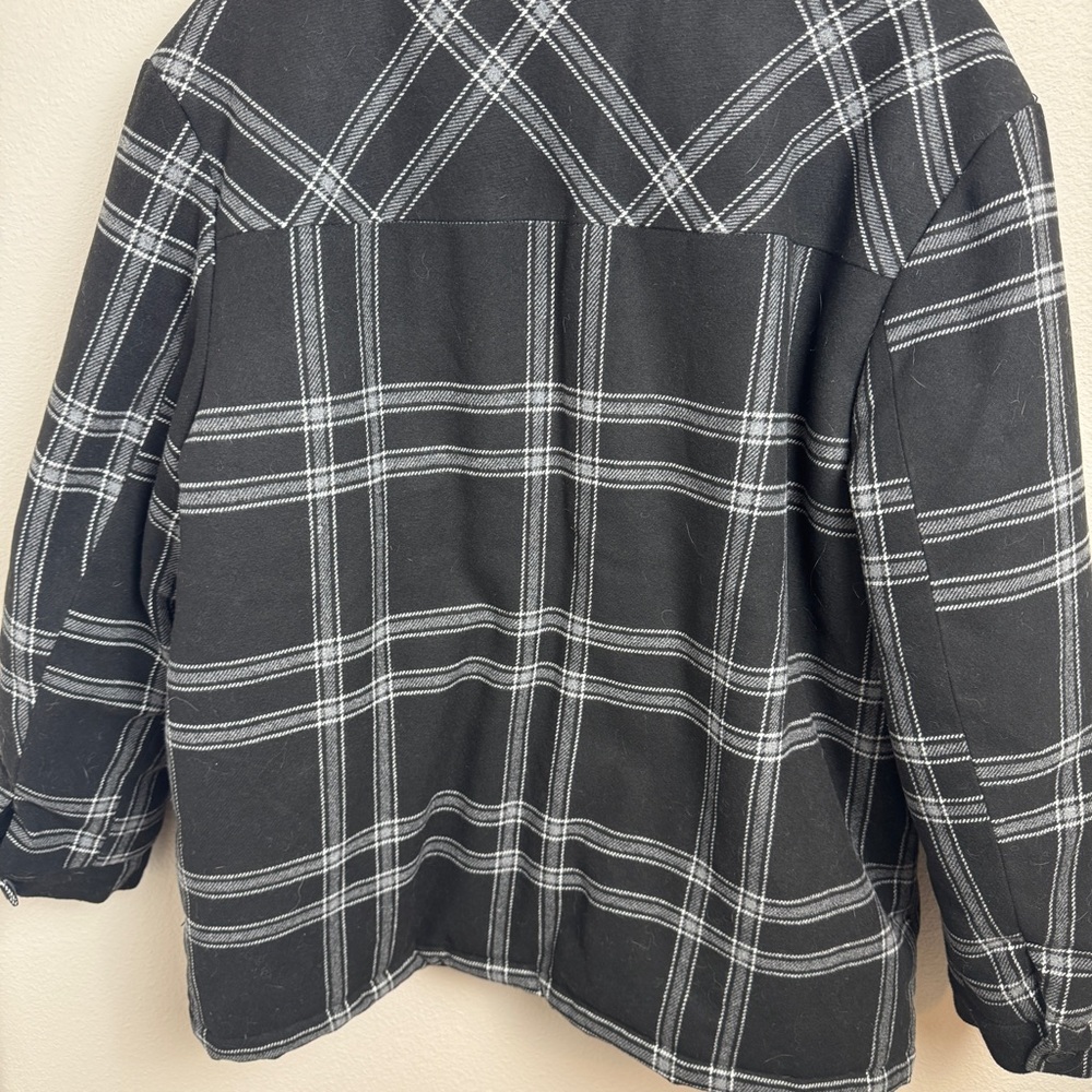 Broken Promises Warrior Black & Grey Plaid Flannel Jacket Size XL Unisex - Picture 14 of 14